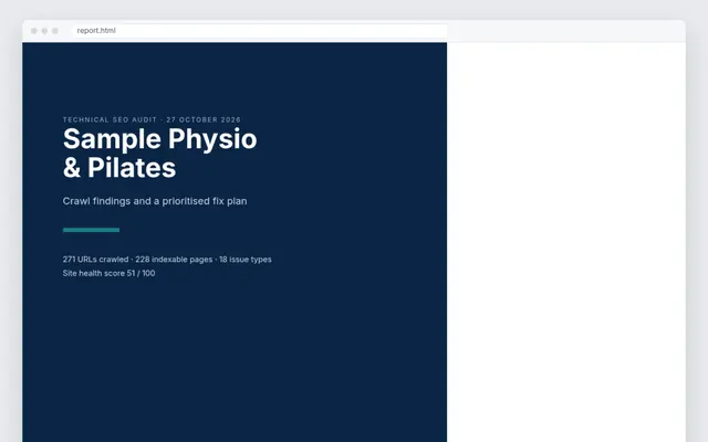 Technical SEO crawl audit: crop of the real file